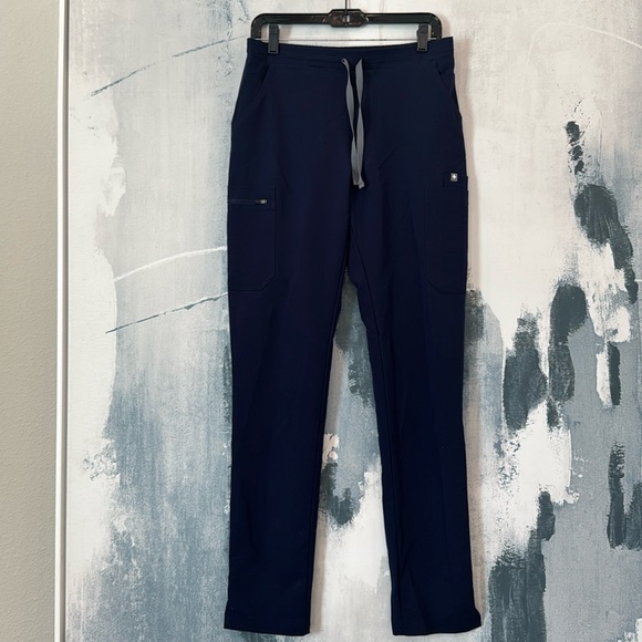 Figs Technical Collection Pants Size S Tall Elastic Drawstring Waist Navy - Picture 1 of 7